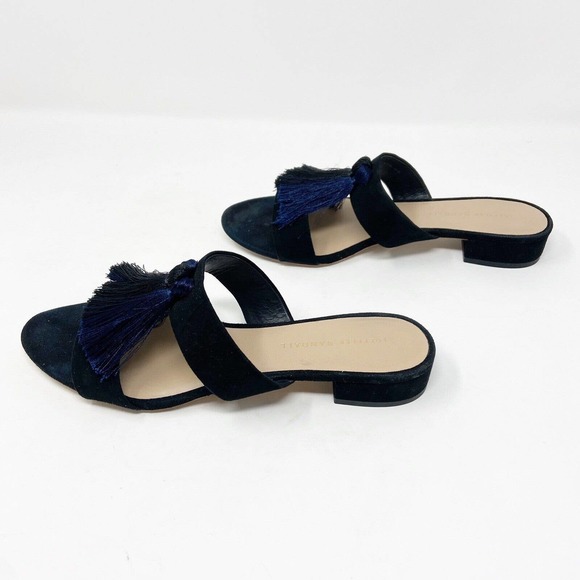 Loeffler Randall Black Sandals with Blue Tassels - Picture 2 of 8